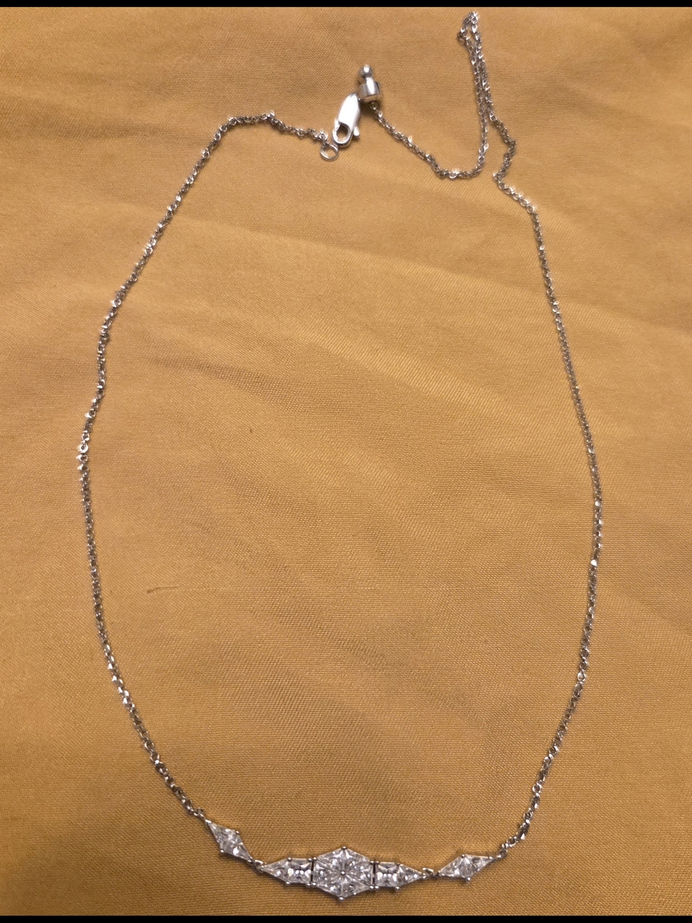 Rhodium/ Cubic Zirconia Necklace.